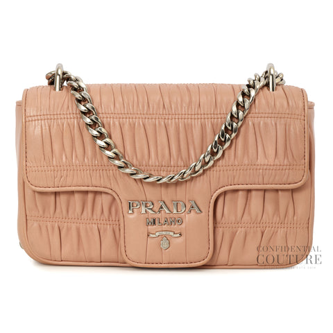 Gaufre Chain Flap Nappa Shoulder Bag