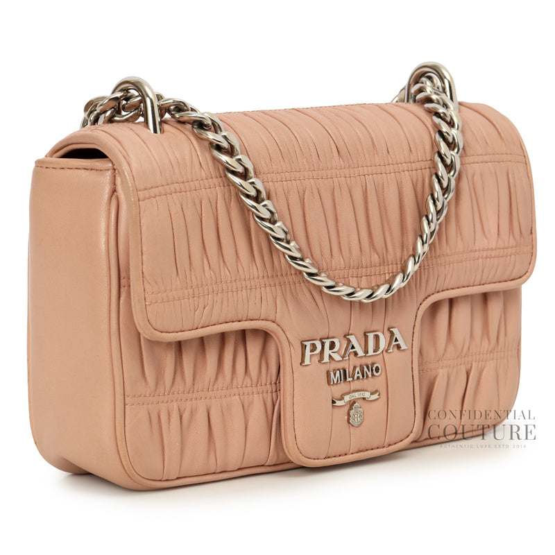 Gaufre Chain Flap Nappa Shoulder Bag