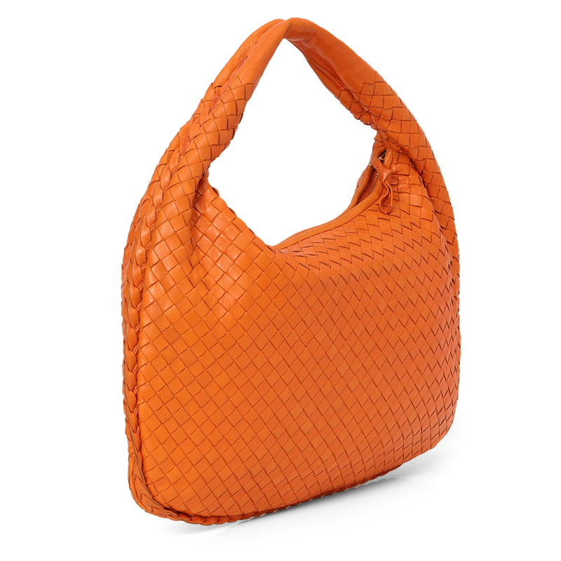 Intreciato Leather Medium Hobo Bag