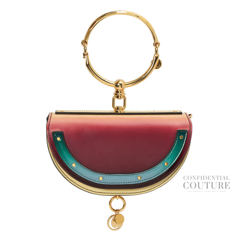 Multicolor Patent Leather Small Nile Bracelet Minaudiere Crossbody Bag