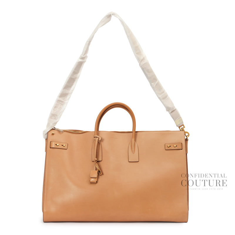Beige Sac de Jour Duffle 48h leather weekend Bag