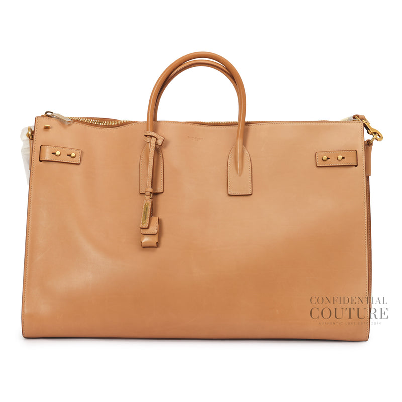 Beige Sac de Jour Duffle 48h leather weekend Bag