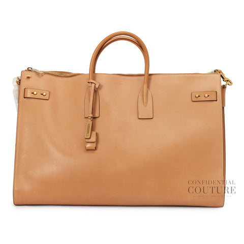 Beige Sac de Jour Duffle 48h leather weekend Bag