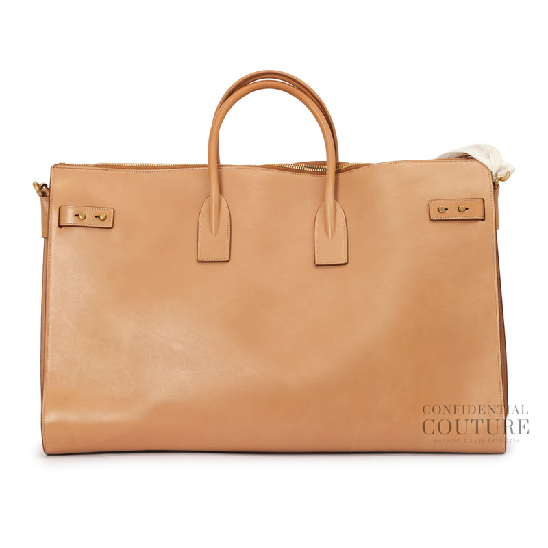 Beige Sac de Jour Duffle 48h leather weekend Bag