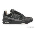Black Denim LV Trainer Sneakers | UK 6.5