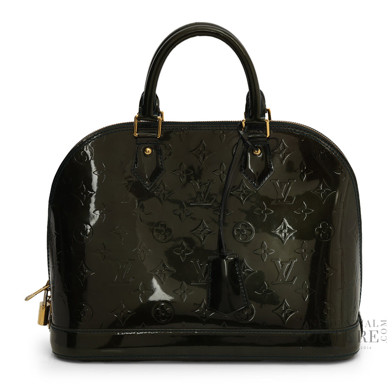 Green Patent Leather Monogram Alma MM Bag