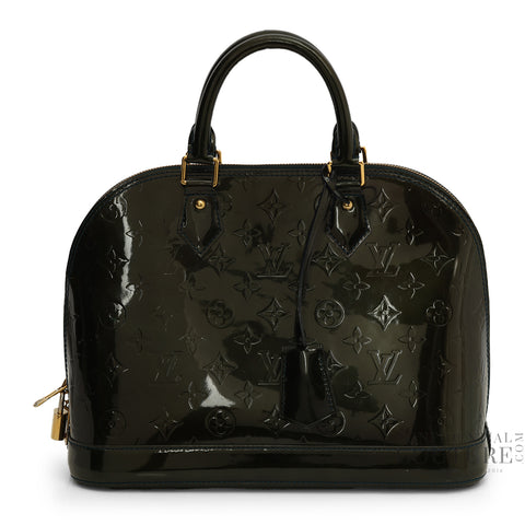 Green Patent Leather Monogram Alma MM Bag