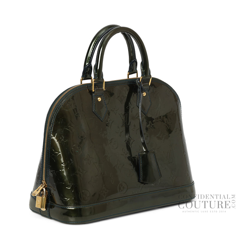 Green Patent Leather Monogram Alma MM Bag