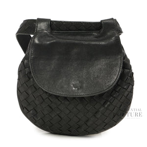 Intrecciato Nappa Leather BlackWaist Bag