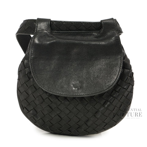 Intrecciato Nappa Leather BlackWaist Bag