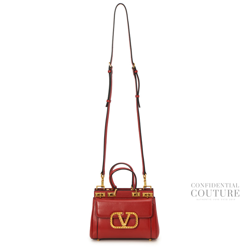 Garavani Red Rockstud Alcove Small Double Handle Bag