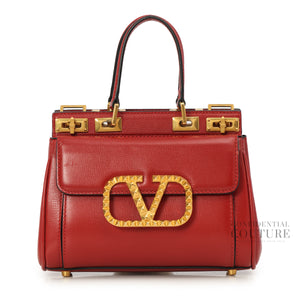 Garavani Red Rockstud Alcove Small Double Handle Bag