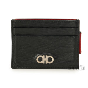 Black/Red Gancini Credit Card Holder