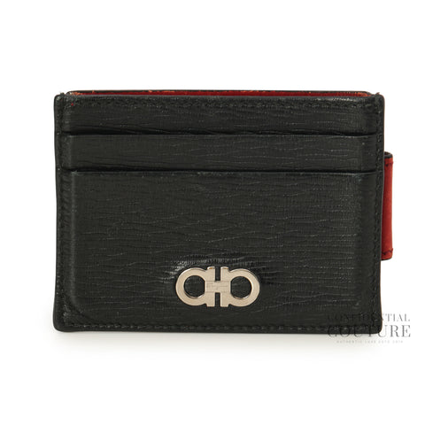 Black/Red Gancini Credit Card Holder