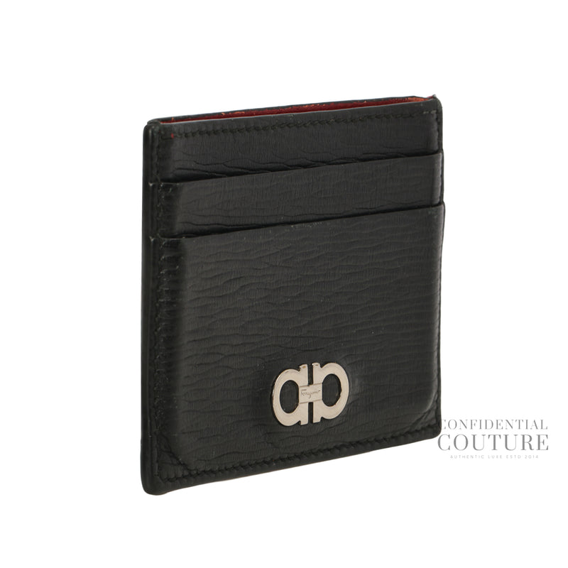 Black/Red Gancini Credit Card Holder