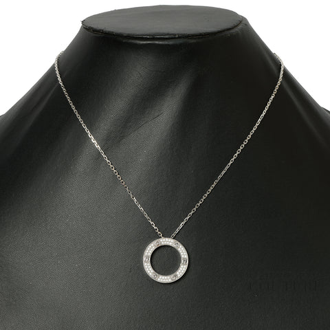 Love Diamond Pendant Paved In 18K White Gold