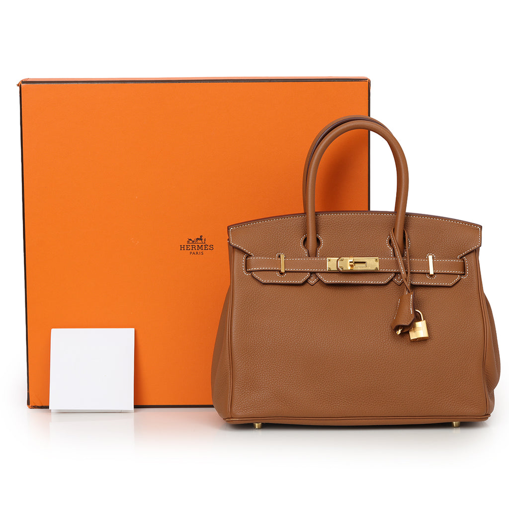 Hermes Togo Birkin 30 Gold On Gold B Stamp