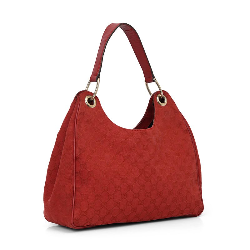 Pre loved gucci red gg guccissima hobo bag price