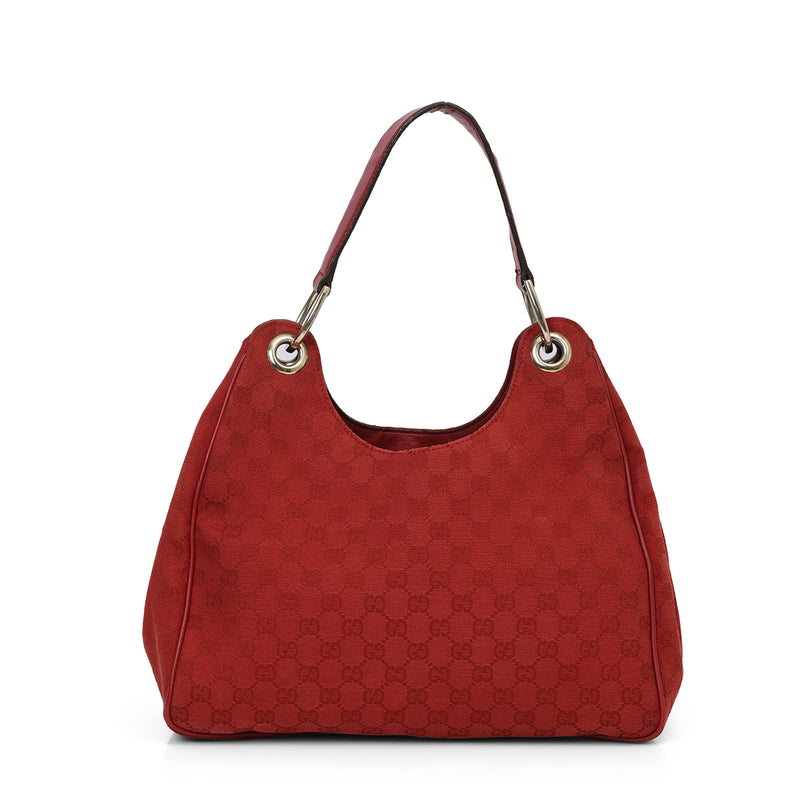 Pre loved gucci red gg guccissima hobo bag price