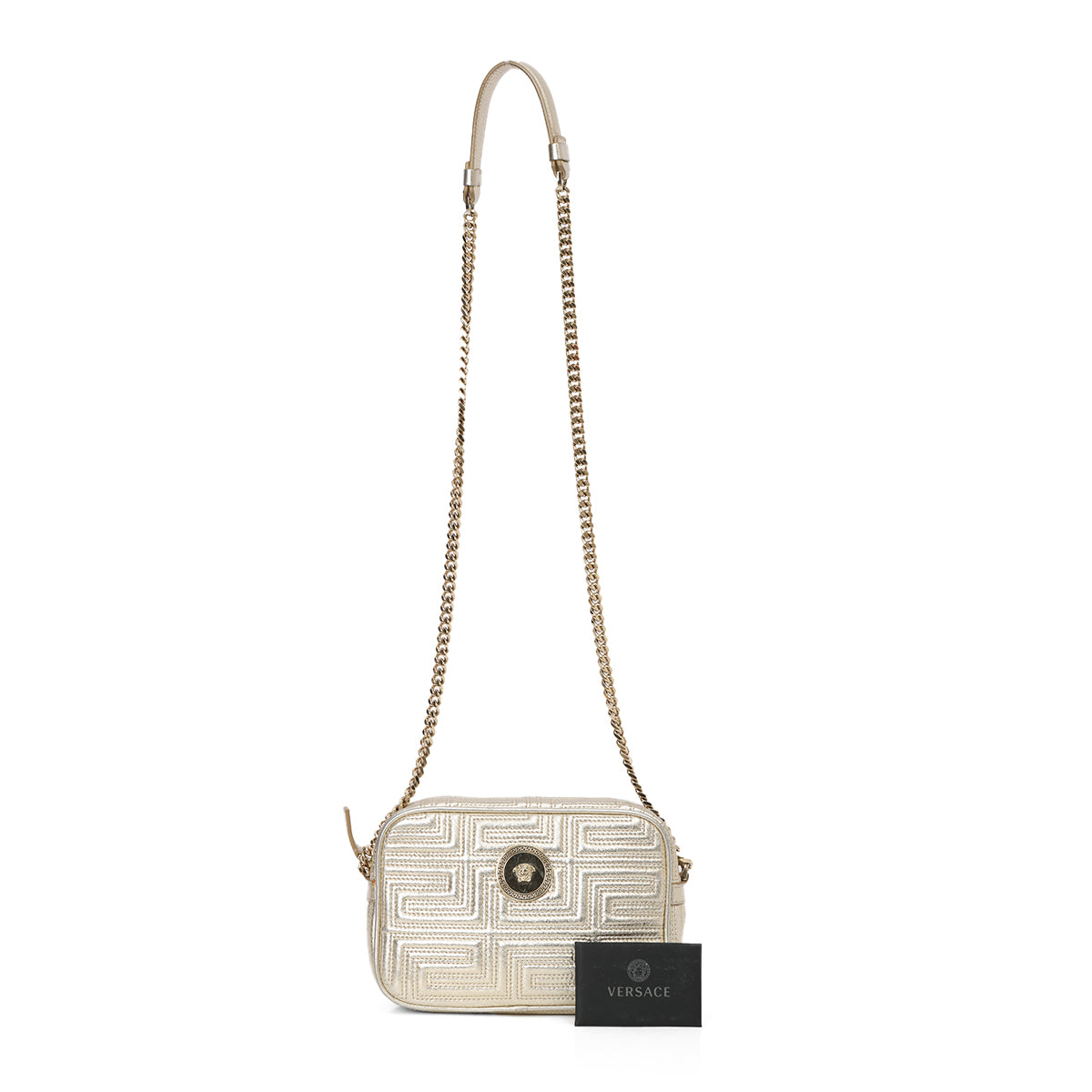 Gold Bandolera Quilted Icon Camera Bag- One Size