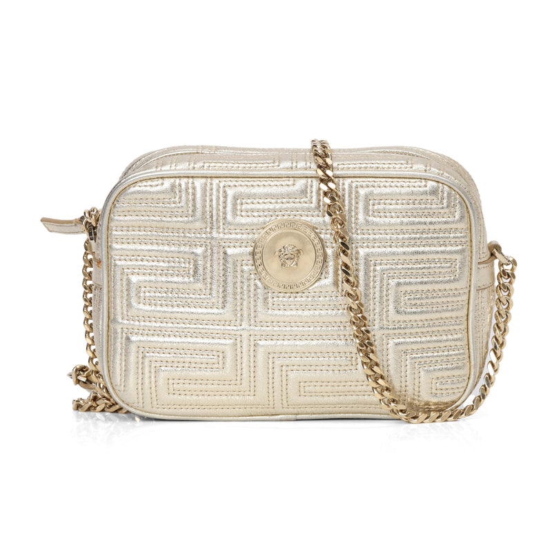 Gold Bandolera Quilted Icon Camera Bag- One Size