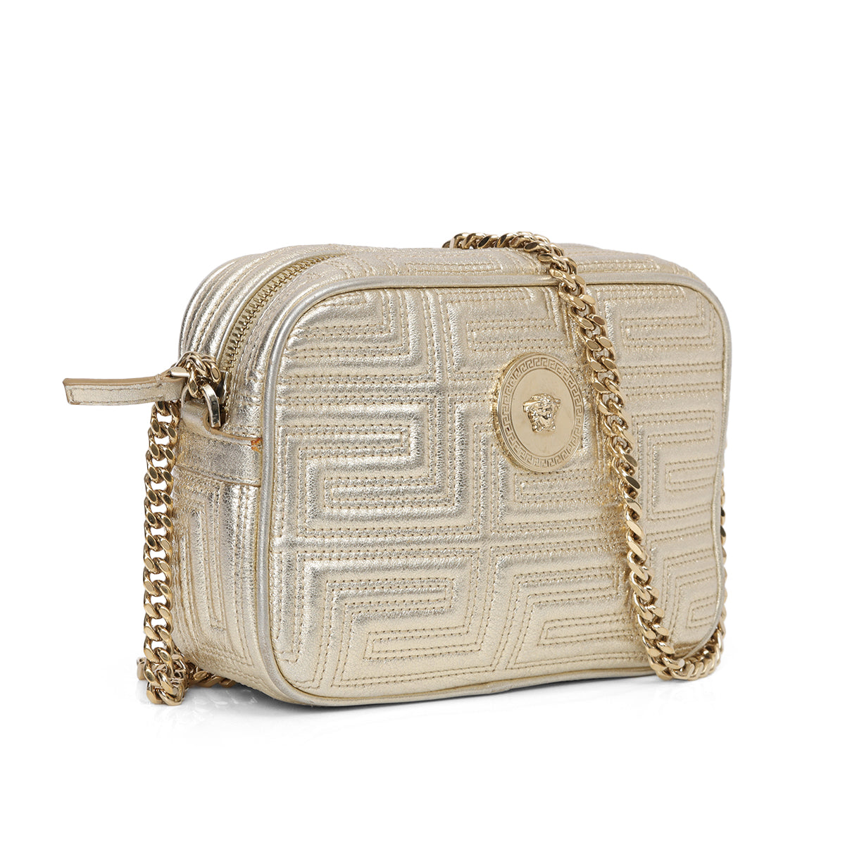 Gold Bandolera Quilted Icon Camera Bag- One Size