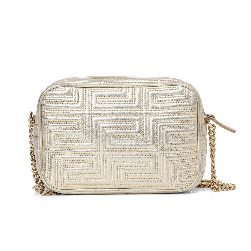 Gold Bandolera Quilted Icon Camera Bag- One Size