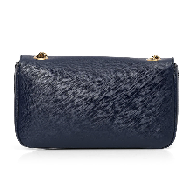 Women pre loved salvatore ferragamo dark blue leather gancini shoulder bag one size