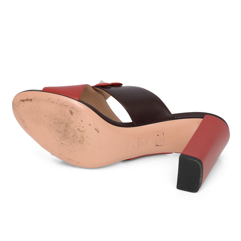 Women pre loved fendi multicolor flowerland slide sandals 40