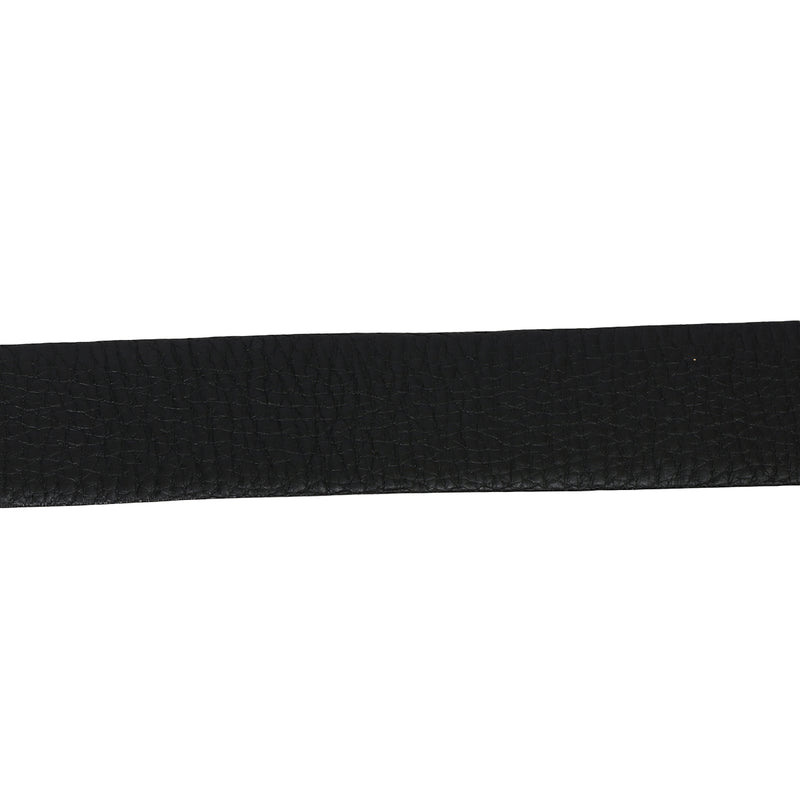 Black/White Grainy Leather Reversible Belt
