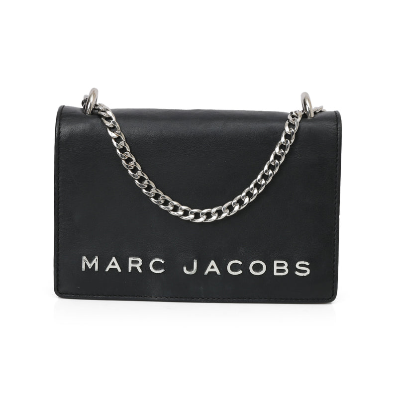 Marc Jacobs Black Double Take Leather Logo Crossbody Bag One Size
