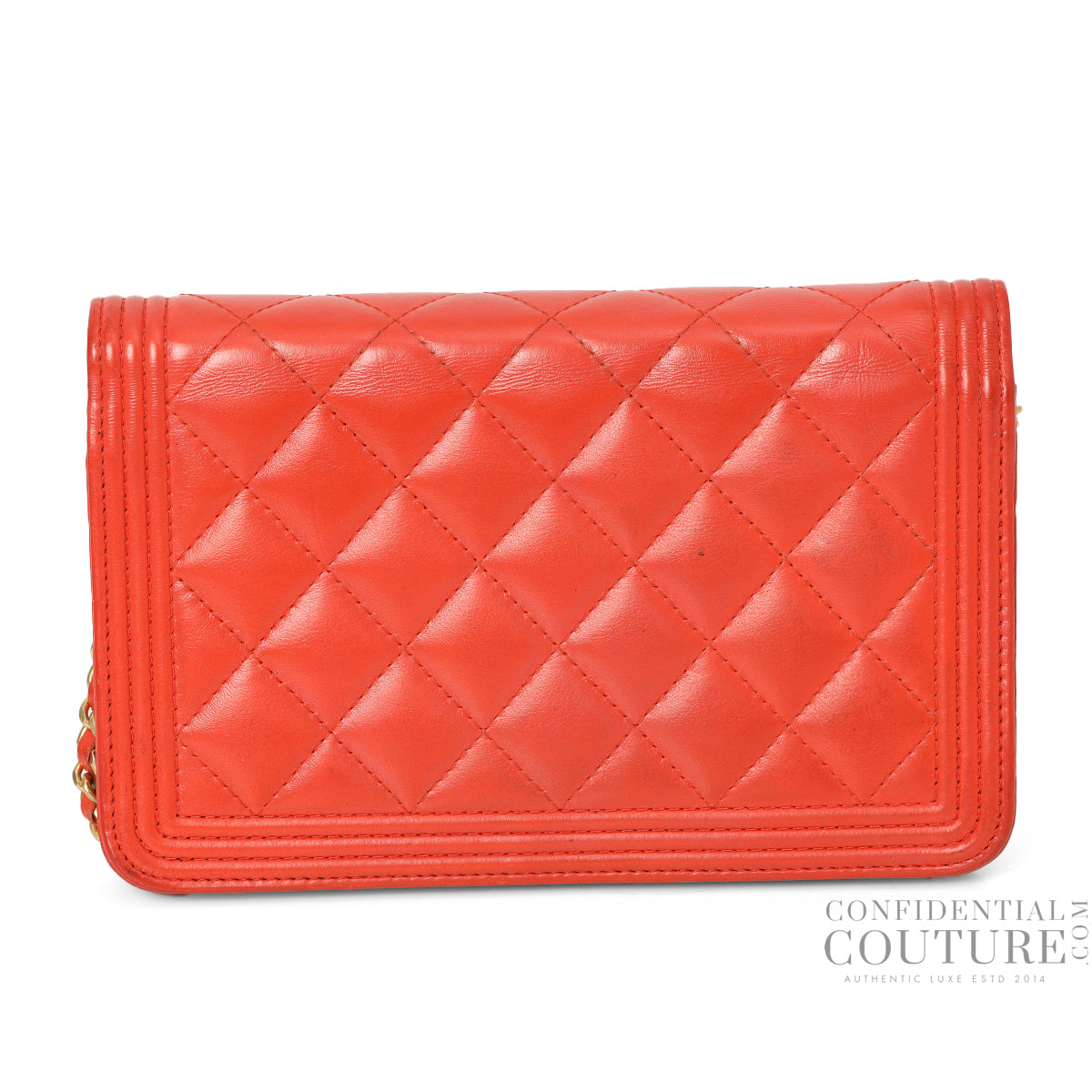 Boy Mini Quilted Red Wallet On Chain