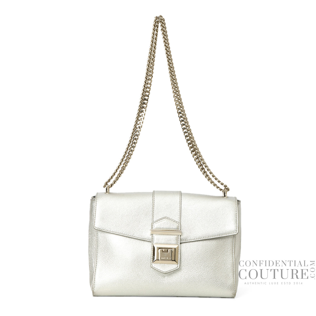 Shop pre-loved Jimmy Choo Silver Marianne Shoulder Bag 100