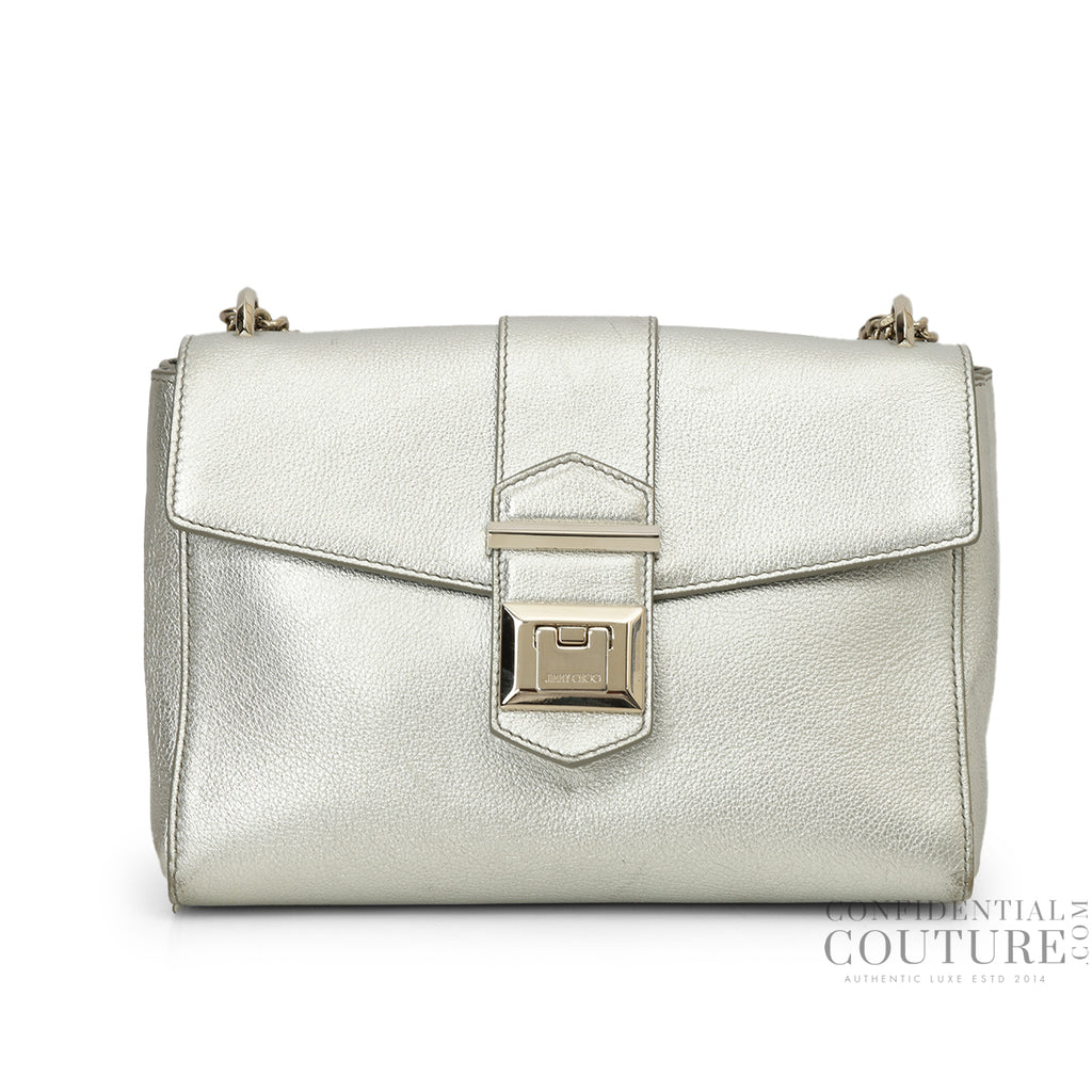 Shop pre-loved Jimmy Choo Silver Marianne Shoulder Bag 100