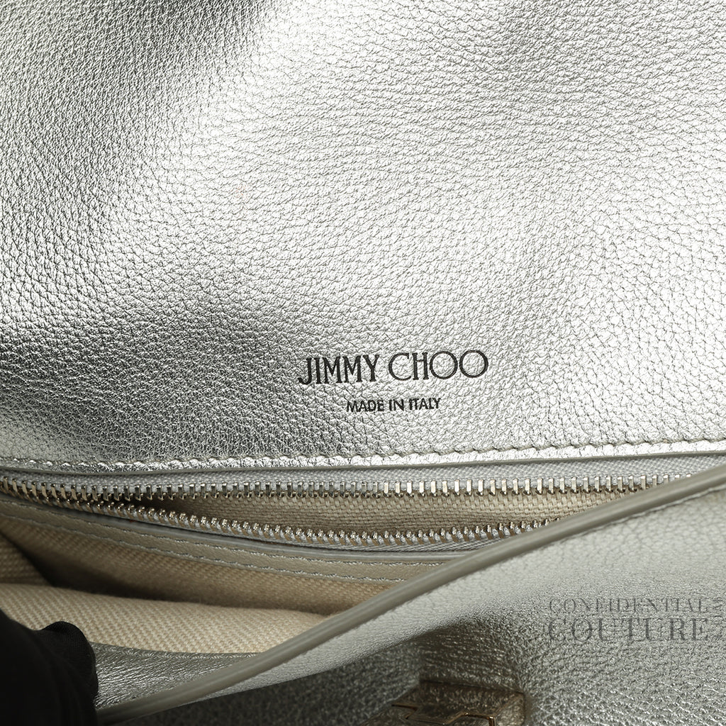 Shop pre-loved Jimmy Choo Silver Marianne Shoulder Bag 100