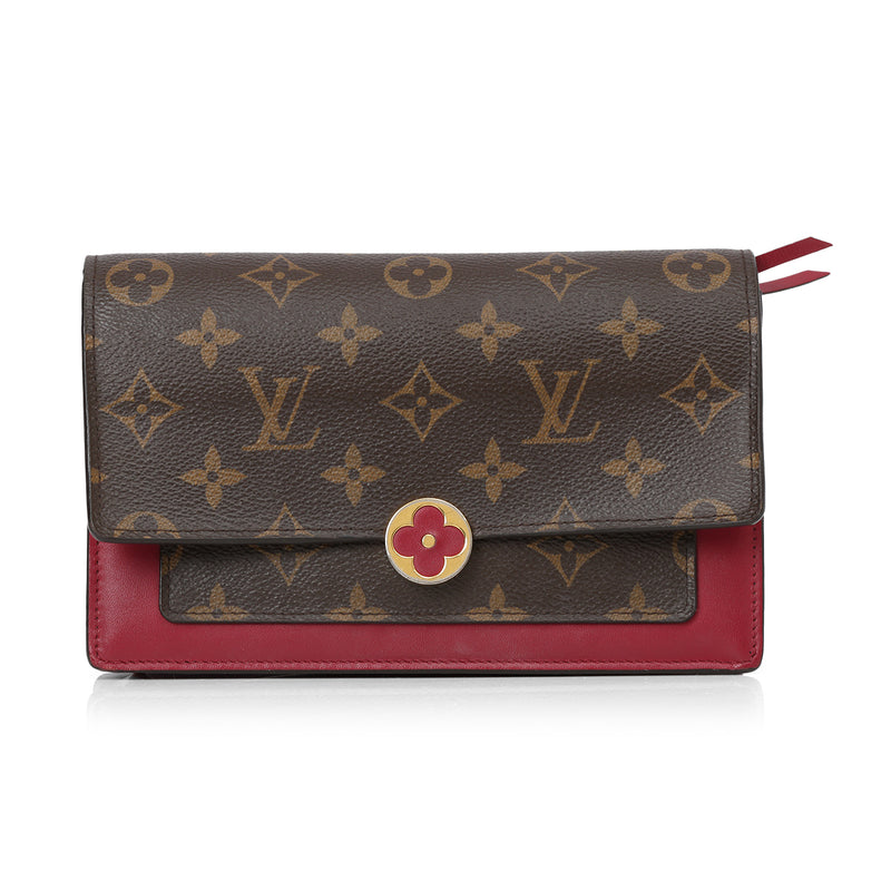 Fuchsia Monogram Canvas Flore Chain Wallet Bag One Size