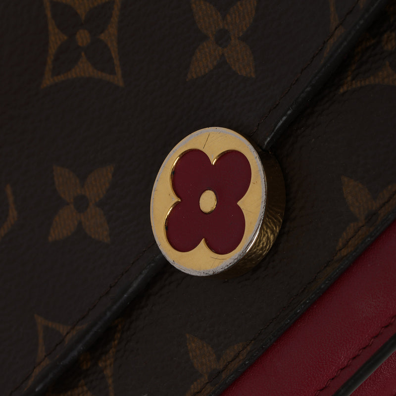 Fuchsia Monogram Canvas Flore Chain Wallet Bag One Size