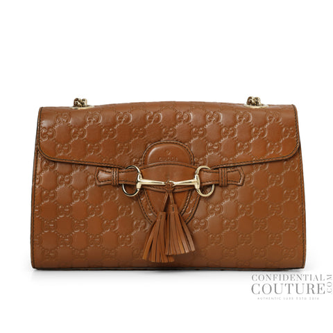 Guccissima Emily Red Monogram Embossed Shoulder Bag