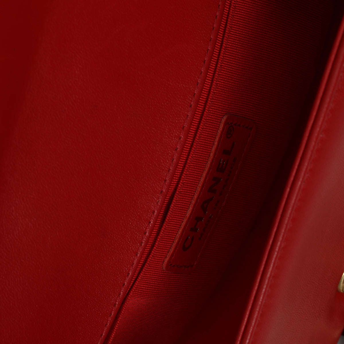 Red Small Lambskin Boy Bag