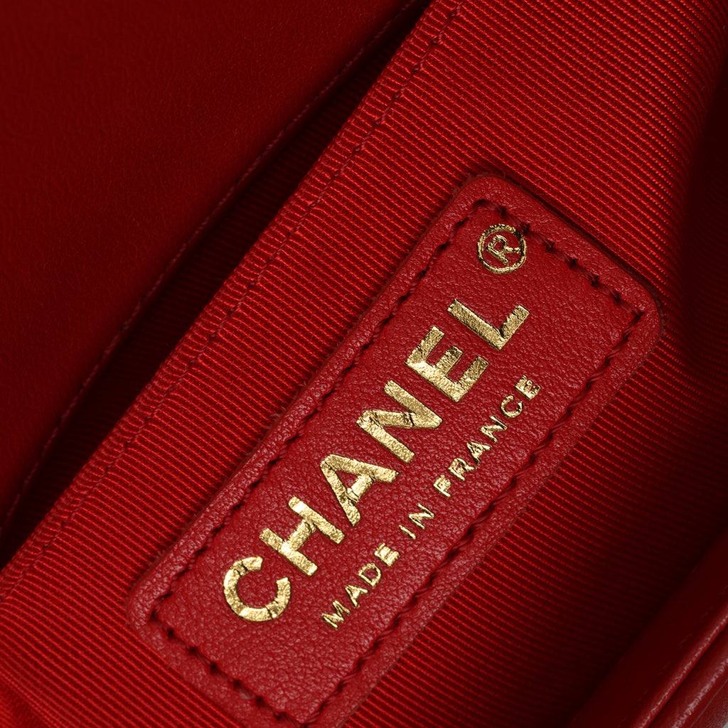 Chanel Red Small Lambskin Boy Bag - Main Image