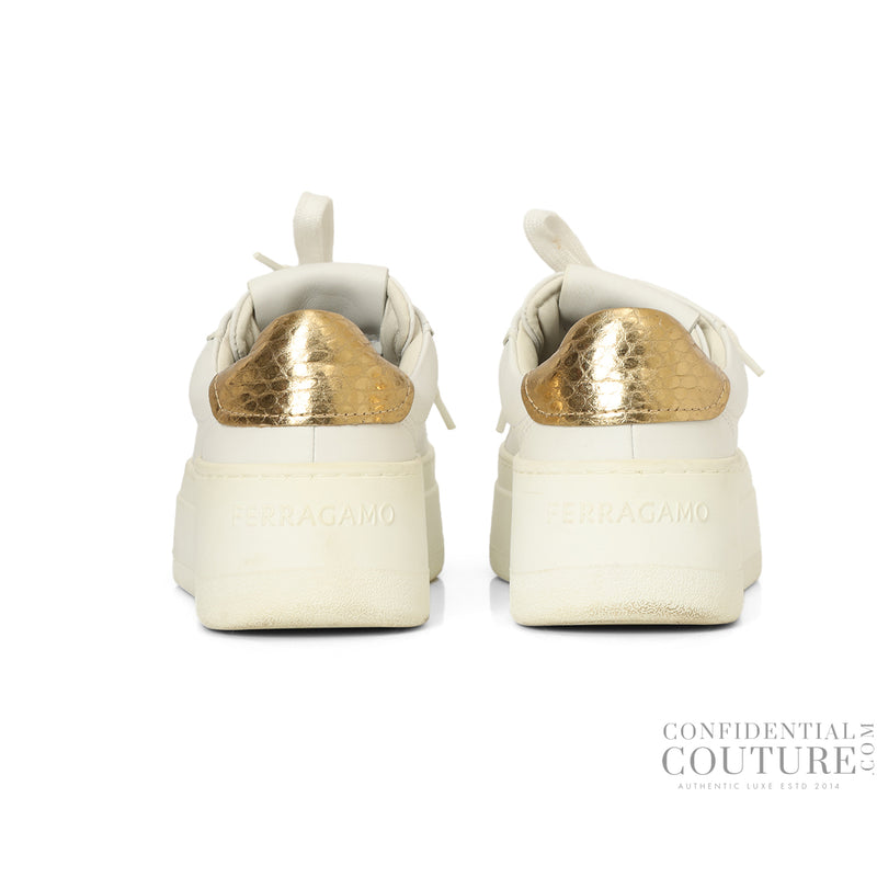 White/Gold Wedge Sneaker US 7.5 | EU 38 | UK 4.5
