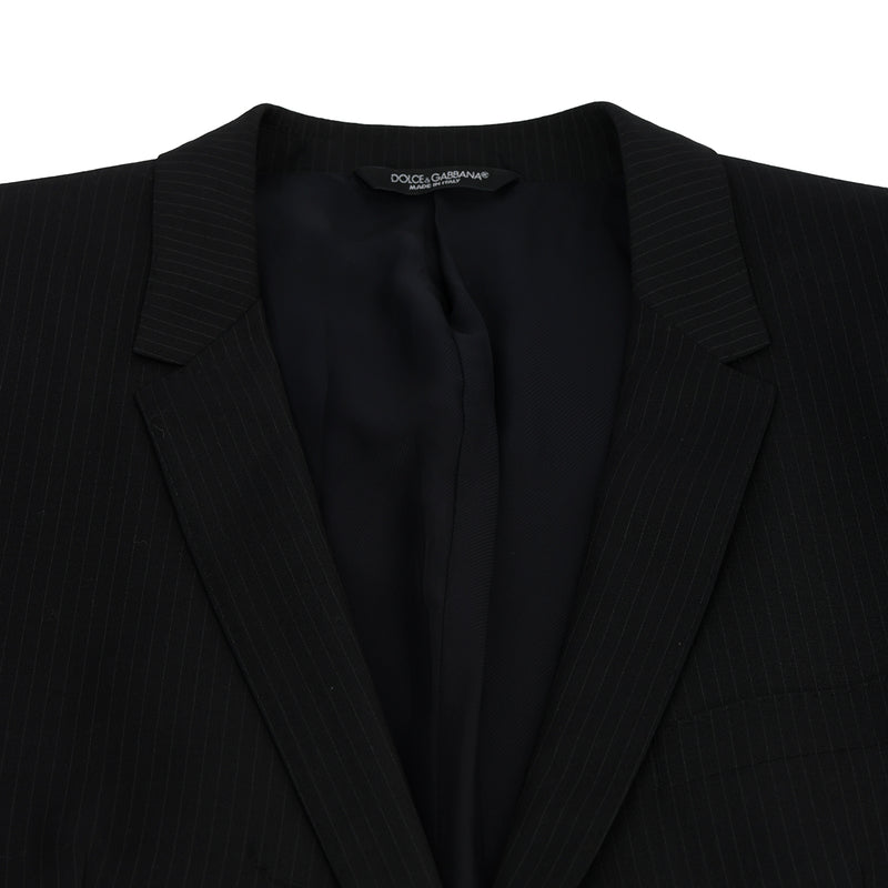 pre loved Dolce & Gabbana Black Stripe Two Piece Suit For Men- UK42
