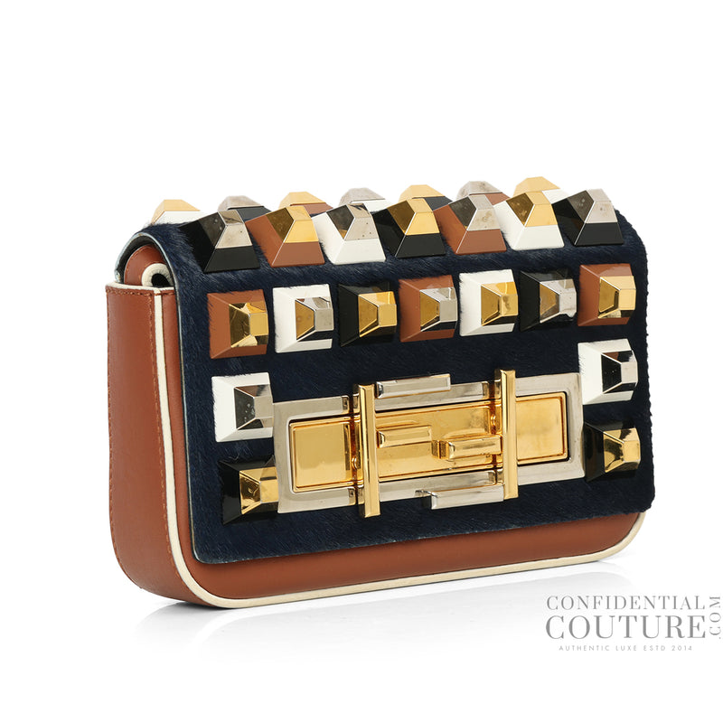 Fendi tan mini 3 baguette perspex studded bag price