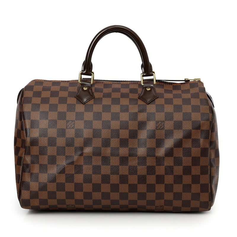 pre-loved Louis Vuitton Damier Ebene Speedy 35 Bag