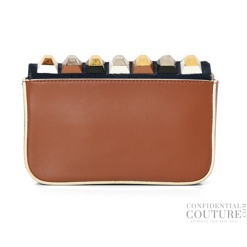 Fendi tan mini 3 baguette perspex studded bag sale