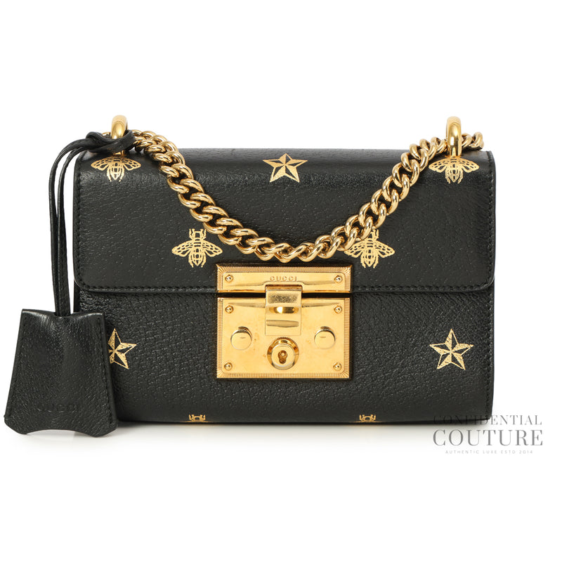 Black Padlock Bee Star Small Shoulder Bag
