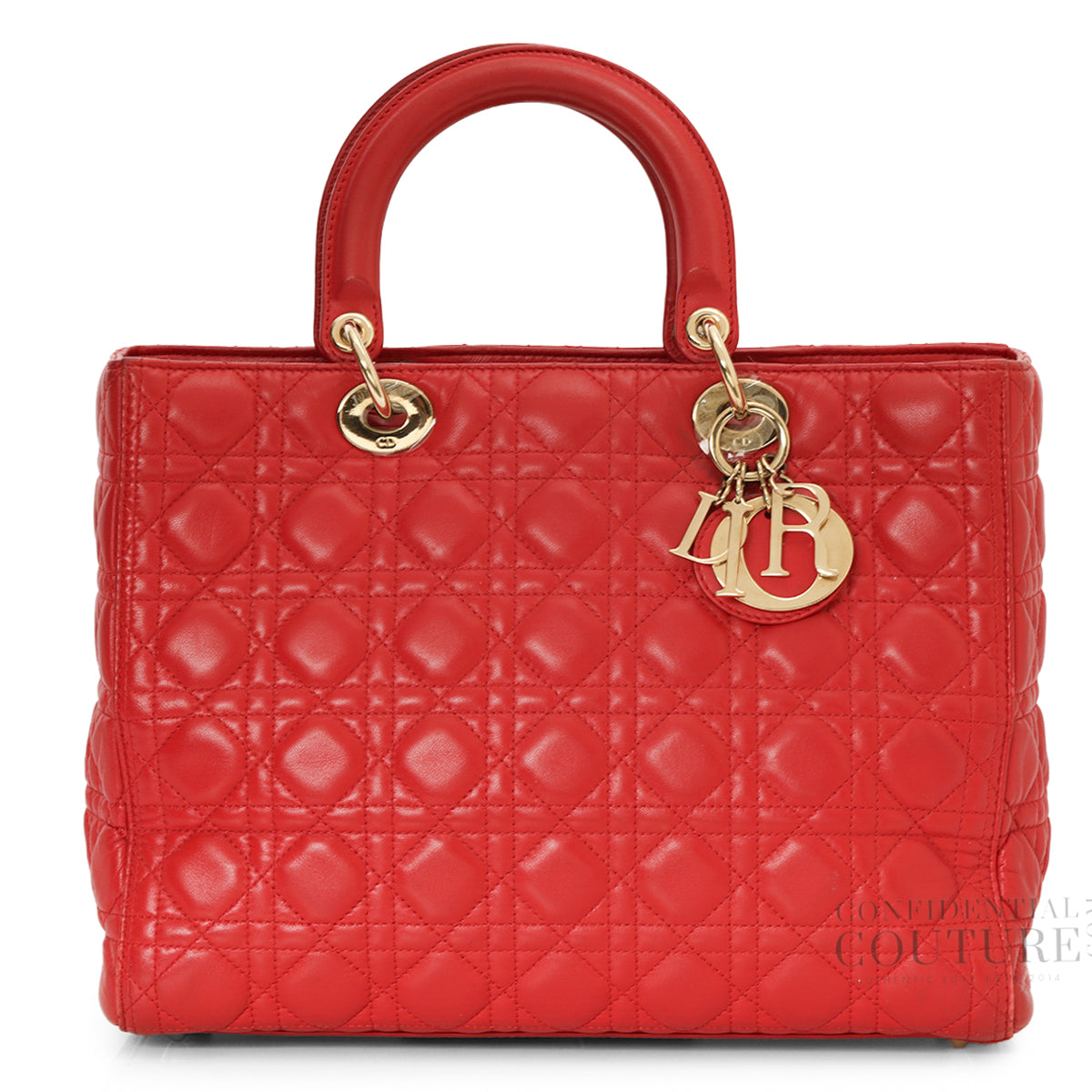 Large Lady Dior Bag Red Cannage Lambskin