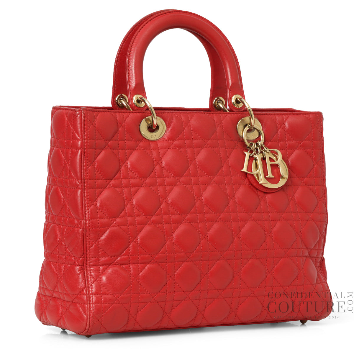 Large Lady Dior Bag Red Cannage Lambskin