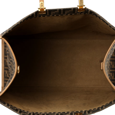 Sunshine Large Brown FF Jacquard Fabric Shopper