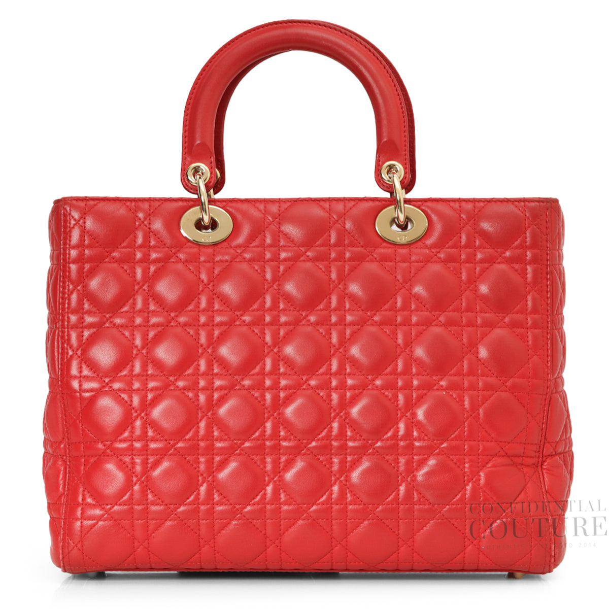 Large Lady Dior Bag Red Cannage Lambskin